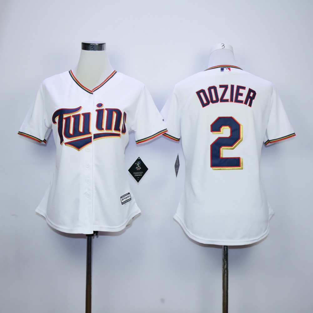 Women Minnesota Twins 2 Dozier White MLB Jerseys